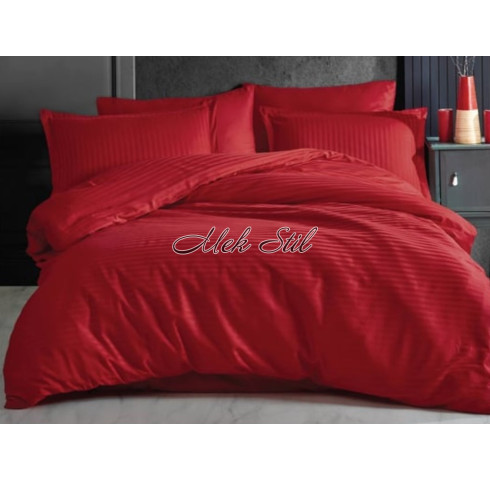 Спално бельо памучен сатен 100% памук в червено